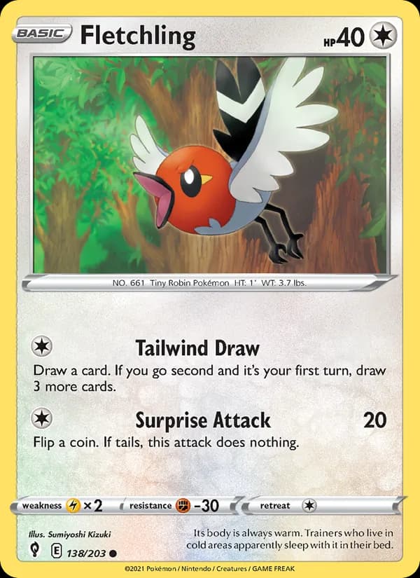 Fletchling de Céus em Evolução