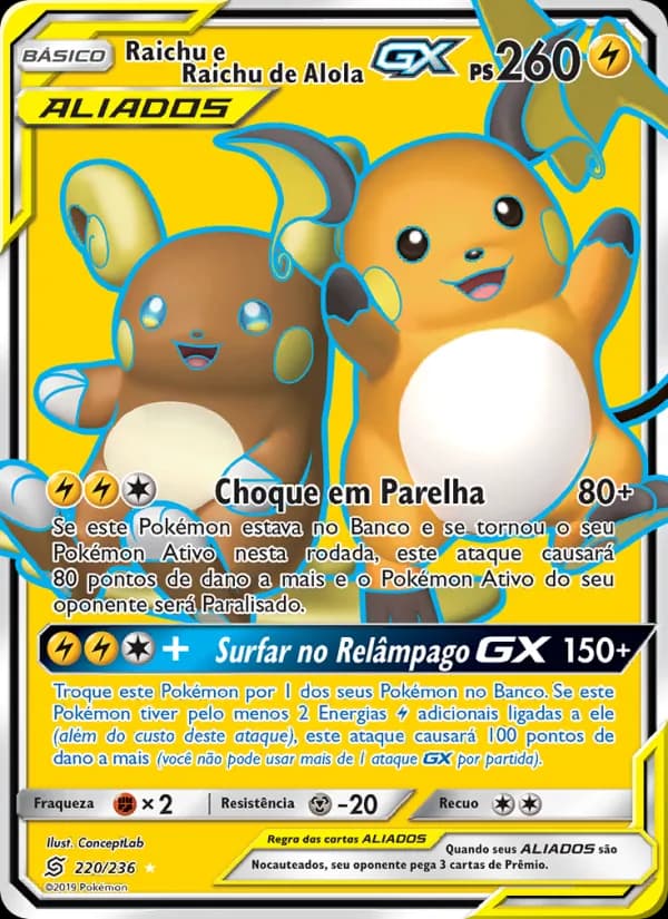 Raichu e Raichu de Alola GX