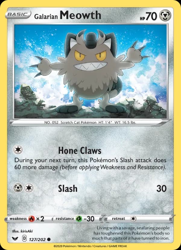 Meowth de Galar de Espada e Escudo