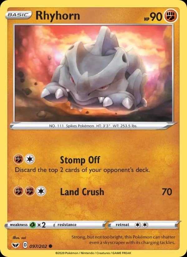 Rhyhorn de Espada e Escudo