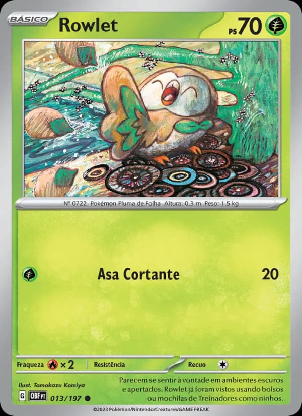 Rowlet de Obsidiana em Chamas