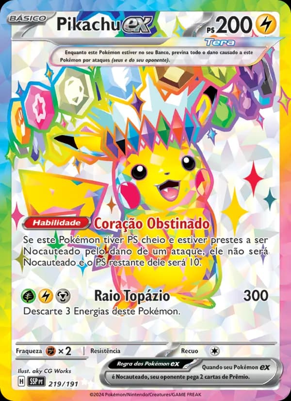 Pikachu ex de Fagulhas Impetuosas