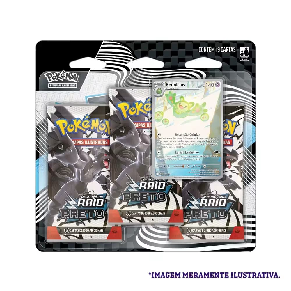 Blister Triplo Pokémon EV10.5 Raio Preto Reuniclus