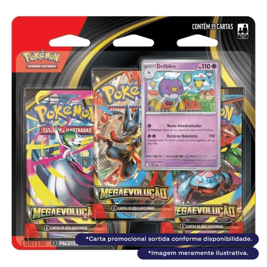 Blister Triplo Megaevolução Drifloon ou Drifblim – Pokémon TCG